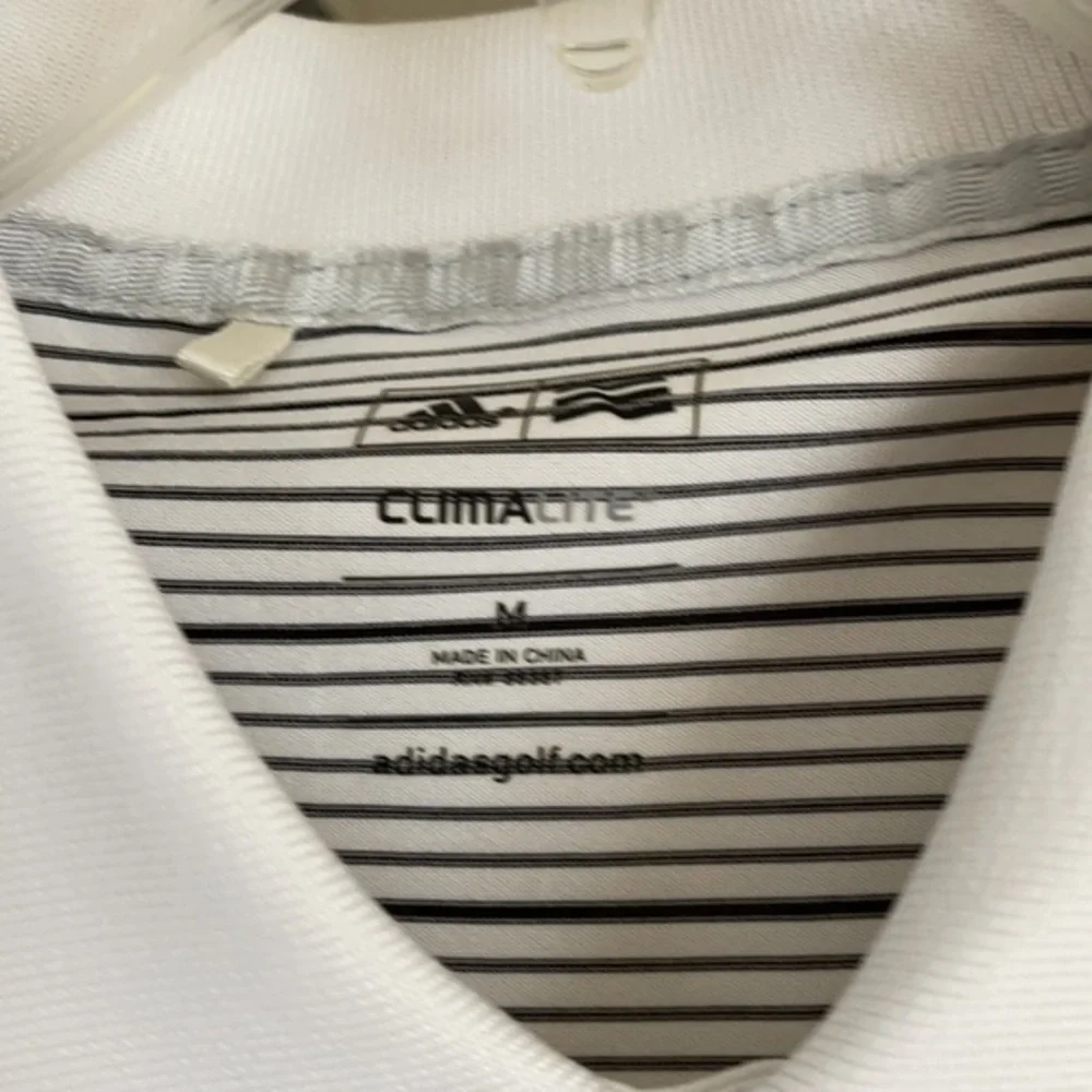 ADIDAS ClimaLite Golf Black‎ White Stripe Moisture Wicking Size M